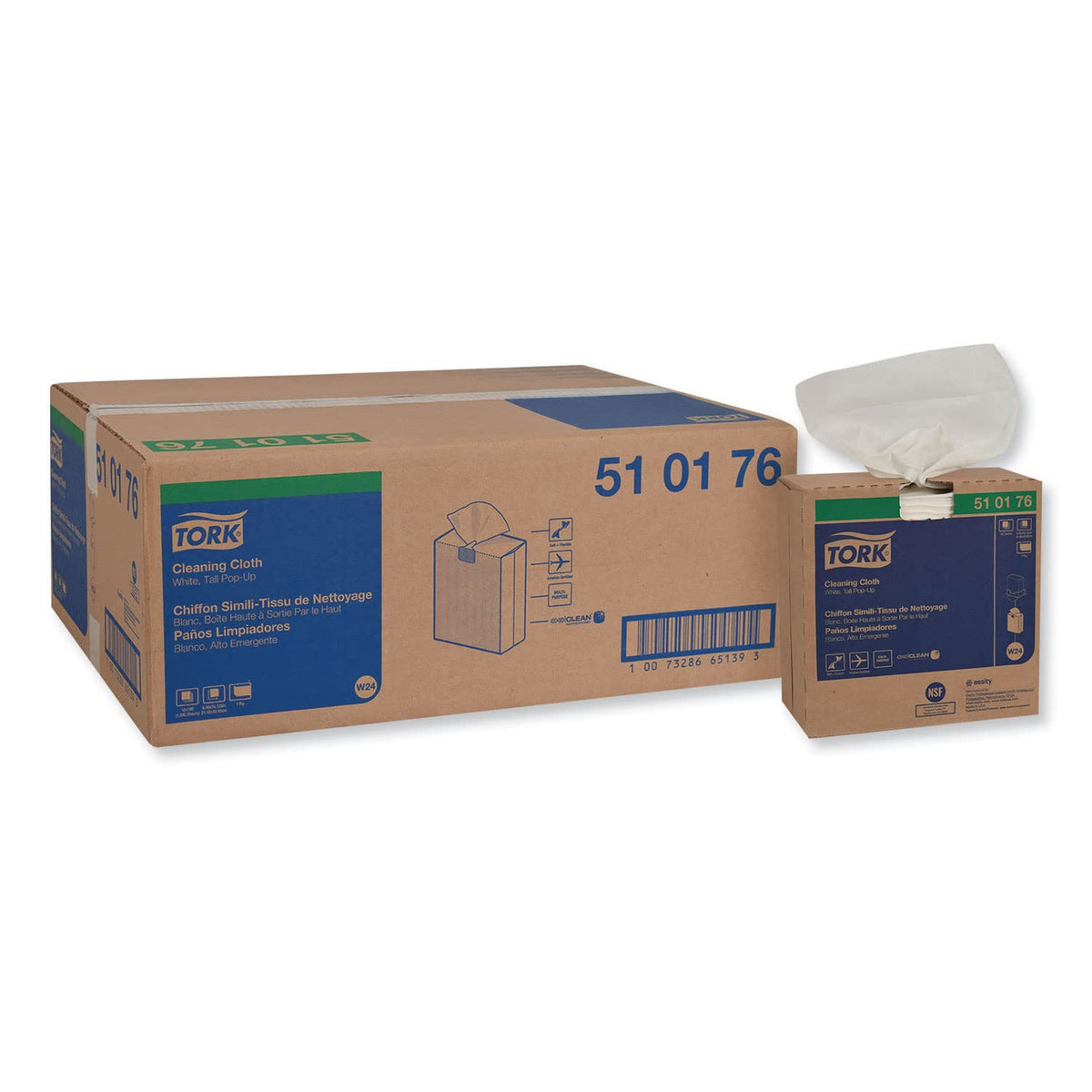 Cleaning Cloth White W24, Pop Up, 10 x 100 sheets, 510176