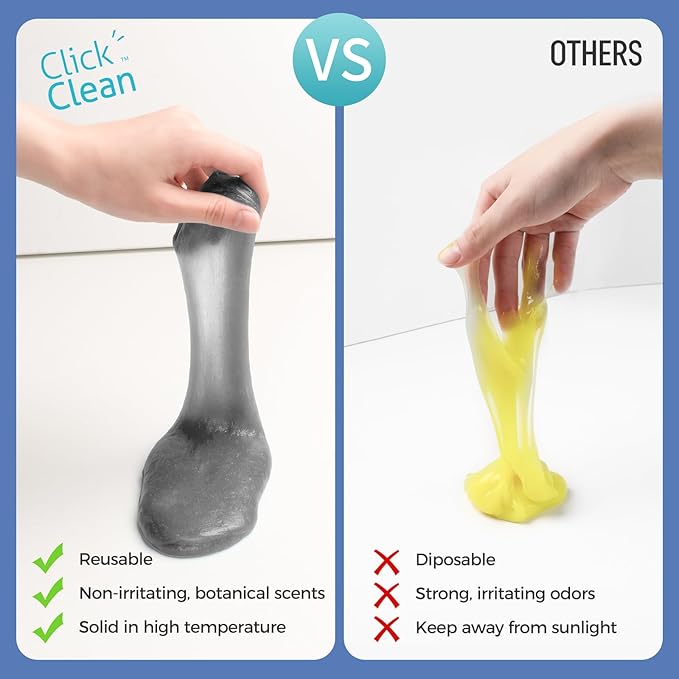 CLICK CLEAN 2Pcs Cleaning Gel for Car, 7oz Car Detailing Tools, Cleaning Putty Gel, Car Interior Cleaner Universal Dust Cleaner for Keyboard, Laptop, Air Vents (Coconut)