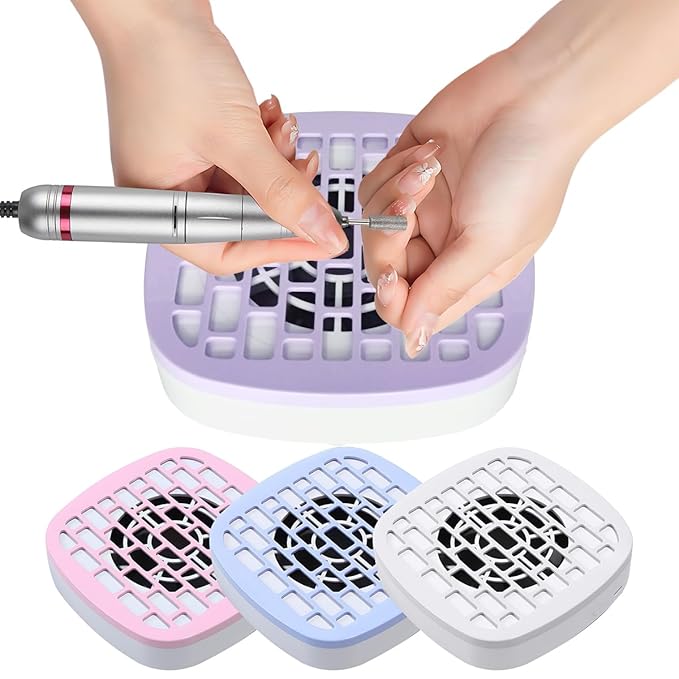 USB Mini Manicure Nail Vacuum Cleaner Strong Suction Nail Dust Collector Portable Nail Art Vacuum Dust Cleaner Extractor Fan (WITHE)
