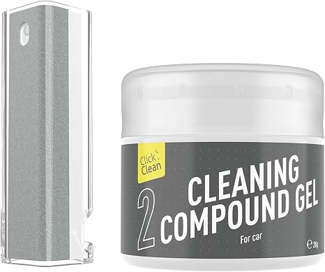 CLICK CLEAN Cleaning Kit, 1 x Cleaning Gel for Car Interior and Keyboard, 1 X Screen Cleaner for All Phones, Laptop and 