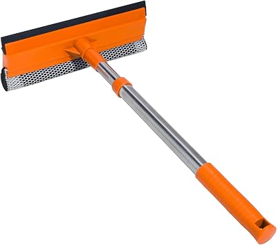 Conliwell 2 in 1 Car Windshield Squeegees with 15.3"-23.6" Retractable Stainless Steel Handle, Auto Glass Wiper Kit, Sup