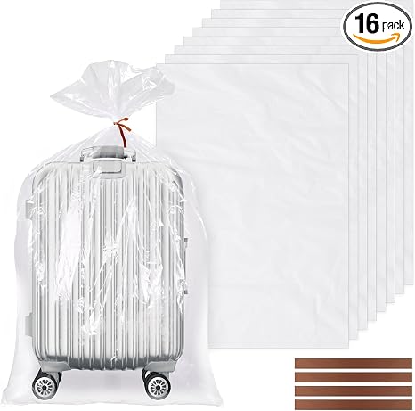 16 Pack Large Clear Plastic Bags, 40" x 60" Large Storage Bags