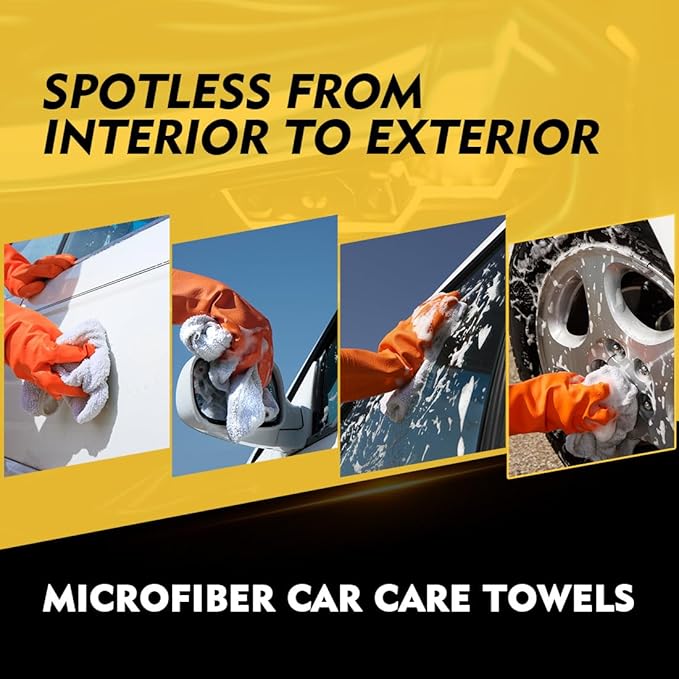 HOMEXCEL White Microfiber Cleaning Cloth 50 Pack, 12.5 x 12.5 inch Microfiber Towels for Cars, Ultra Absorbent Car Washing Cloth, Lint Free Streak Free Cleaning Rags for Car, Kitchen, and Window