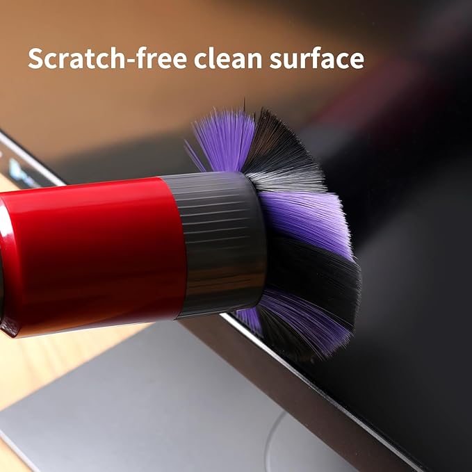 Soft Bristle Dust Brush Compatible with Dyson V7 V8 V10 V11 V15 Vacuum Cleaner - Traceless, Scratch free, Self cleaning, Compact Design for Fine Surfaces, Dust Brush Vacuum Attachment