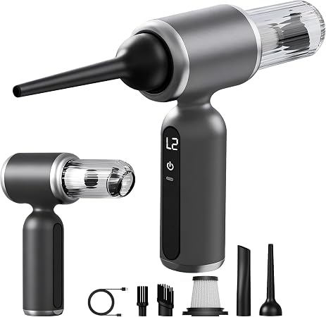 2 in 1 Handheld Car Vacuum Portable Cordless, 2 Speed Handheld Vacuum 25000PA High Power Air Blower & Pump & Air Duster,