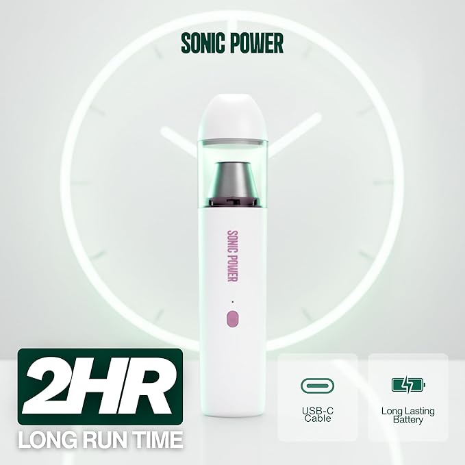 SonicPower Portable Cordless Car Vacuum, 15000Pa High Suction Handheld Vacuum Cleaner, 2-in-1 Vacuum & Blower, with 4 Attachments & Portable Storage Bag for Car, Home, Pet & Office (White & Pink)