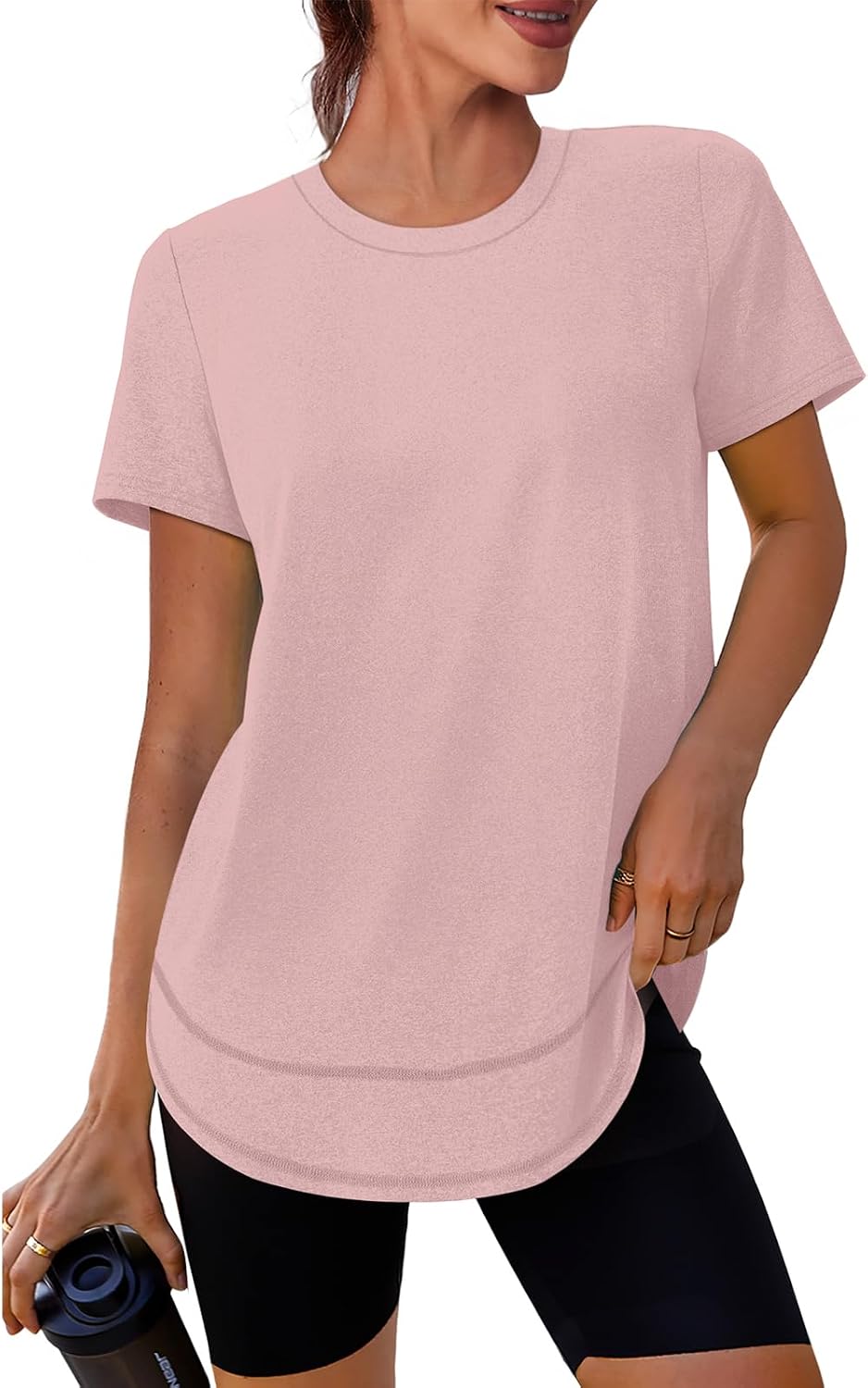 Womens Workout Tops Short Sleeve Shirts Sun Protection UPF 50+ Quick Dry Outfits for Hiking Running S-3XL