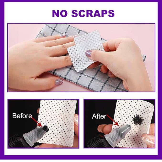 NXJ INFILILA Lint Free Nail Wipes, 1000PCS Non-Woven Fabric Dry Nail Prep Wipes, Absorbent Acetone Nail Polish Remover Lash Extensions Glue Nail Cleaning Pads for Salon Supplies