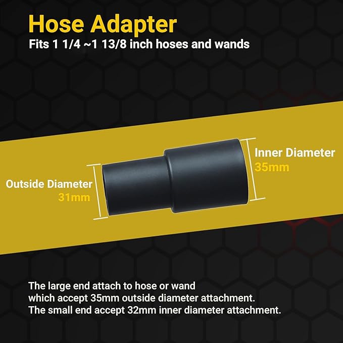 Vacuum Attachments Accessories Cleaning Kit Brush Nozzle Crevice Tool for 1 1/4 inch & 1 3/8 inch Standard Hose 6pcs