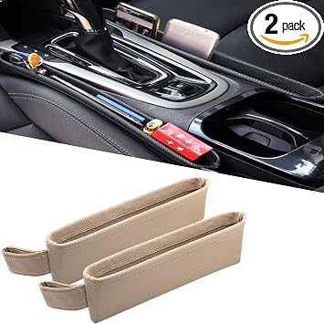 Tumecos Car Seat Pockets PU Leather Car Console Side Organizer Seat Catcher Holders Compatible with Phone Key Wallet Pho