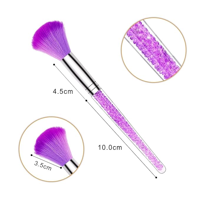 28Pcs Purple Nail Art Brush Set, Professional Acrylic Gel Nail Brushes, Nail Liner Dotting Pen, Nail Dust Cleaning Brush, Manicure Tools Kit for Nail Sculpting, Acrylic Powder Application, Nail Design