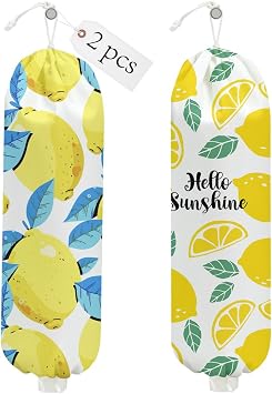 2PCS Lemon Plastic Bag Holder, Lemon Gifts for Women Mom Grandma