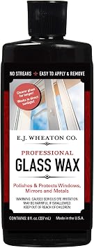 E.J. Wheaton Glass Wax, Polishes and Protects Windows, Mirrors and Metal Surfaces, Dries Chalk White, Easy to Apply and 