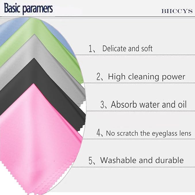 Glasses Cleaning Cloths(12 pcs),Premium Eyeglass Cleaner Cloth, Lens Wipes Cloth for Cleaning Eyeglasses, Cell Phones, Screens, Lenses, Electronics and All Delicate Surface