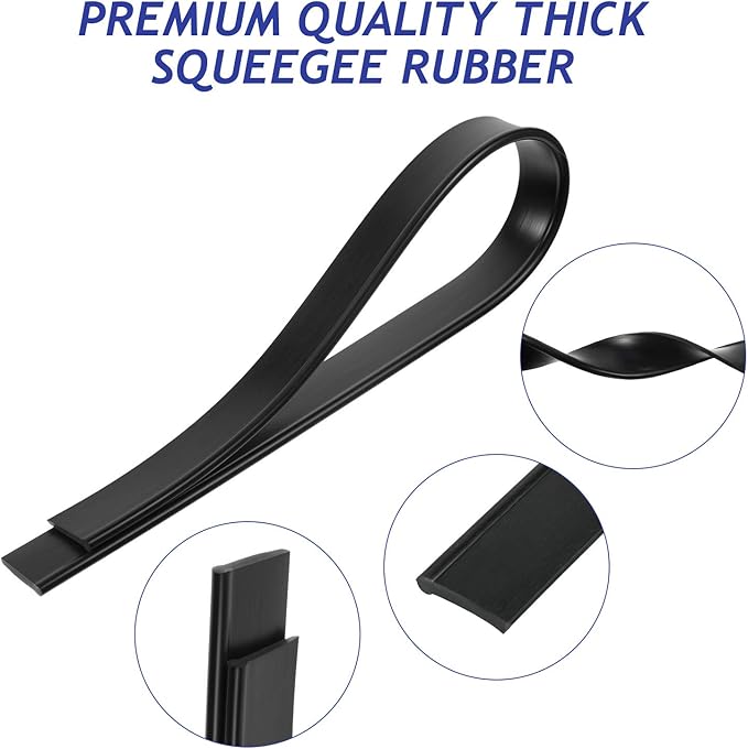 Boao 4 Pieces Replacement Squeegee Rubber Blade 18 Inch Refill Silicone Replacement Rubber Squeegee for Windows, Glass, Shower Doors Household Cleaning