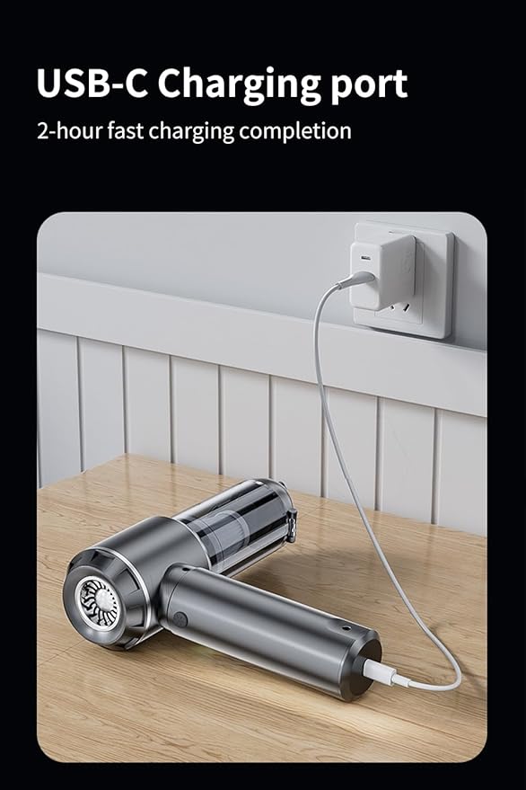 Completely upgraded Car Vacuum,Portable Mini Cordless Cleaner, fast Charging, One-click dust remova, 20000PA Suction Power, 6000mAh Battery Air Blower Wireless Handheld Vacuum for Car,Office and Home