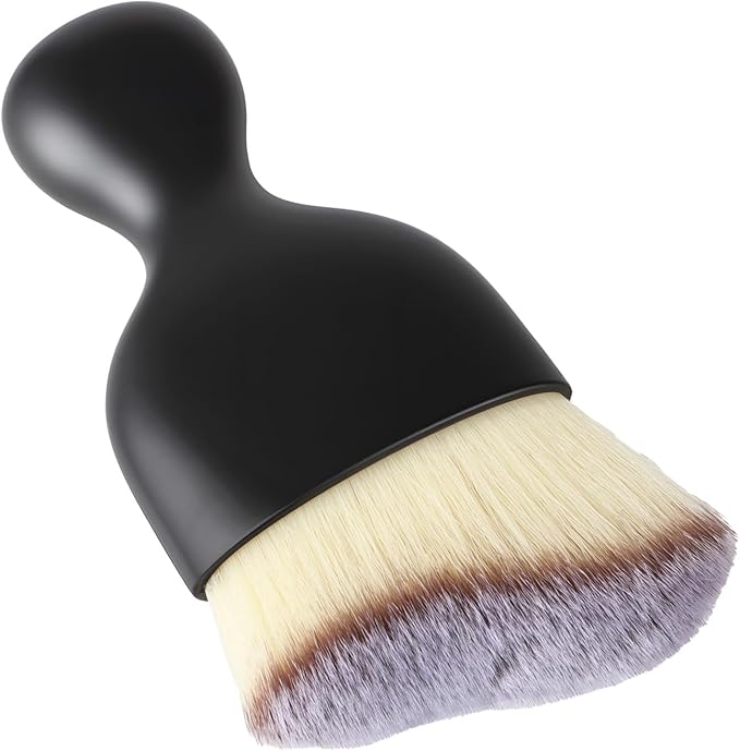 Car Detailing Brush, Soft Bristle Cleaning Brush, Scratch-Free Auto Duster Tool for Dashboard, Air Vents, Leather & Interior Cleaning (Black&Brown&White)