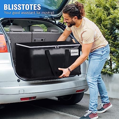 Heavy Duty Moving Bags, Extra Large Storage Bags, 93L, 6-Pack, Black