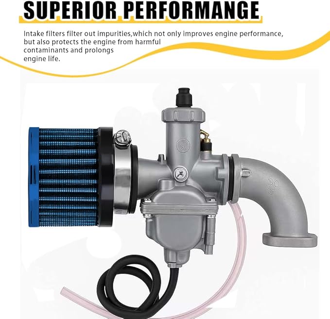 Air Filter, Valve Cover Breather, 25mm Auto Crankcase Cold Air Filter Cleaner with Adjustable Clamp, Breather Turbo Vent Cleaner Automotive Accessories Fit for Cars and Motorcycles (Blue)