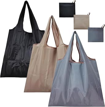 Reusable Grocery Bags 3 Pack, Foldable Shopping Bags for Groceries