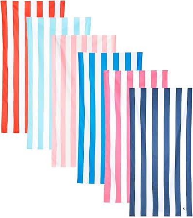 Dock & Bay Beach Towel - Quick Dry, Sand Free - Compact, Lightweight - 100% Recycled - Includes Bag - Set of 6 - Best of