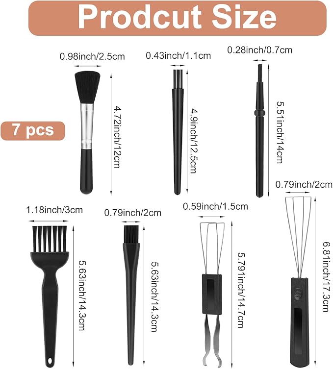 7 Pcs Keyboard Cleaning Kit with Keycap Puller Switch Puller Multifunctional Keycaps Removal Tool Mini Anti-Static Dust Brush Keyboard Key Remover for Computer Keyboards Motherboard Camera Small Space