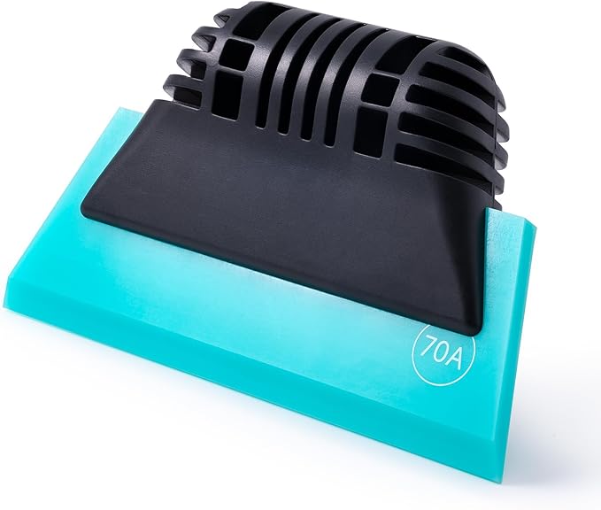 FOSHIO Blue Small Squeegee, Non-Slip Handle Rubber PPF Squeegee for Window Cleaning, Shower Glass Door, Car Windshield, Vinyl