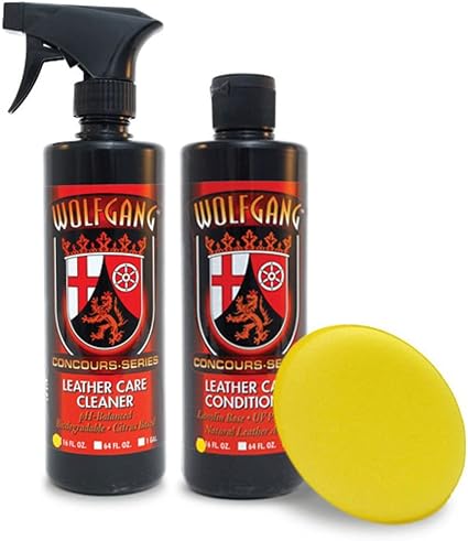 WOLFGANG CONCOURS SERIES Leather Care Combo | Leather Cleaner & Conditioner Kit | Safe for Apparel, Furniture, Car Inter