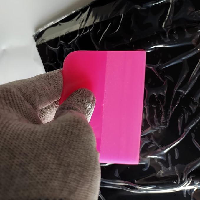 3Pcs Soft Rubber PPF Squeegee, Anti-Scratch TPU Coating Scraper for Car Paint Protection Film Installation, Vinyl Wrap Window Tint Windshield Glass Cleaning Tool (Pink)