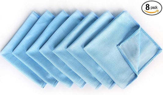 Auto Care Microfiber Glass Cleaning Cloths Towels for Windows Mirrors Windshield Computer Screen TV Tablets Dishes Camer