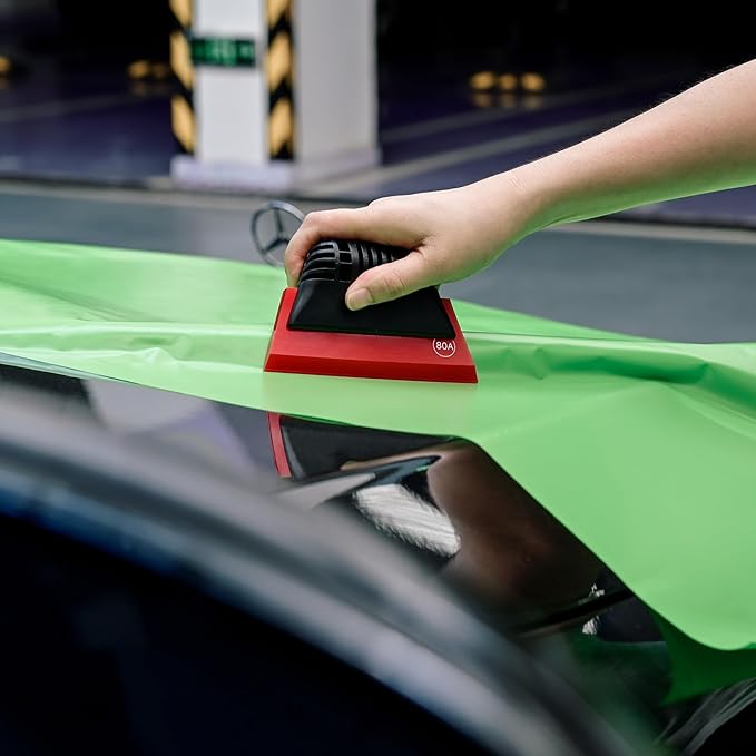 FOSHIO Red Small Squeegee Window Tint Squeegee, Non-Slip Handle Rubber PPF Squeegee, Squeegee for Window Cleaning, Shower Glass Door, Car Window Squeegee for Windshield, Mini Squeegee for Vinyl