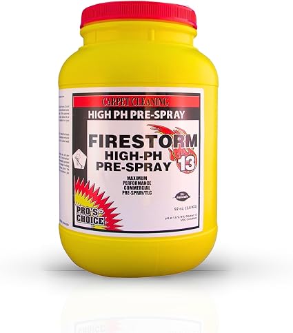 Pro's Choice Carpet Pretreatment Spray Firestorm - Heavy Duty Carpet Cleaner Solution - High pH Rug Stain Remover Spray 