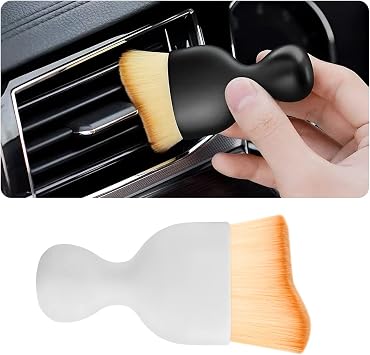 Blilo Car Interior Detailing Brush, Auto Soft Hair Cleaning Brushes, Curved Dirt Dust Collectors, Removal Tool for Dashb