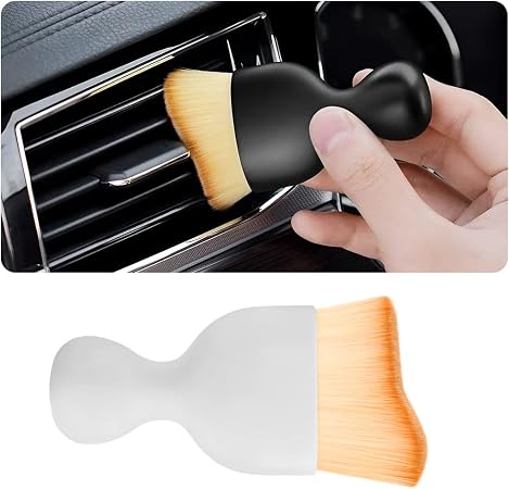 Blilo Car Interior Detailing Brush, Auto Soft Hair Cleaning Brushes, Curved Dirt Dust Collectors, Removal Tool for Dashb