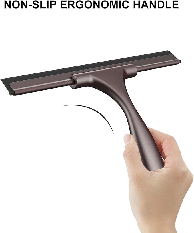SetSail Squeegee for Shower Glass Door Stainless Steel Shower Squeegee for Glass Doors All-Purpose Window Squeegee for Car Windshield Cleaning 10 Inches