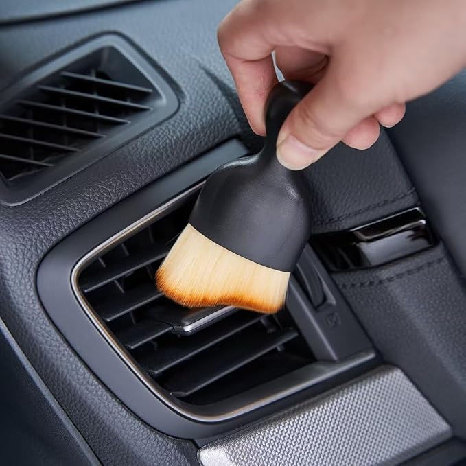 Car Interior and Exterior Soft bristles Detail dust Brush Interior dusting Brush Dashboard Cleaning Brush Home Office Computer Keyboard dusting Tools+ Double-Sided Suede Cleaning Towel