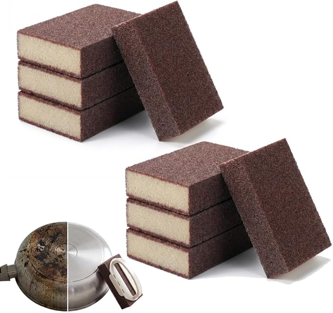 Magic Emery Cleaning Sponge, 2026 New Carborundum Sponge, Emery Sponge Brush Eraser Scrub Pad, Pot Scrubber for Removing and Cleaning Pots and Pans (8, Sponge)