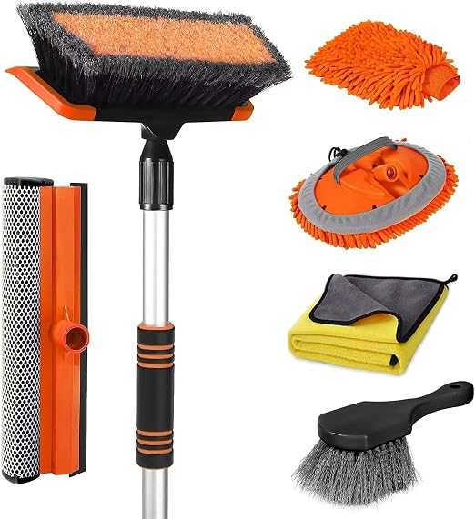 Wontolf 62'' Car Wash Brush with Long Handle, Scratch-Free Soft Bristles Sturdy Car Wash Mop, Complete Cleaning Brush Ki