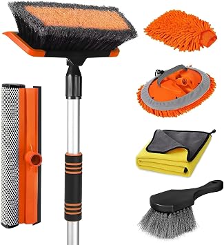 Wontolf 62'' Car Wash Brush with Long Handle, Scratch-Free Soft Bristles Sturdy Car Wash Mop, Complete Cleaning Brush Ki
