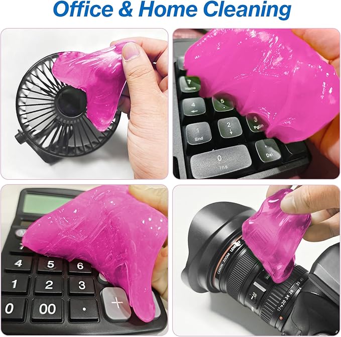 Car Cleaning Gel, Reusable Dust Remover for Air Vents, Dashboard, Console, Universal Fit Automotive Detailing Tool, Pink