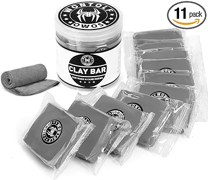 Wontolf 10 Pack Clay Bars Auto Detailing Premium Grade Magic Clay Bar Kit Car Detailing Kit with Washing and Adsorption 
