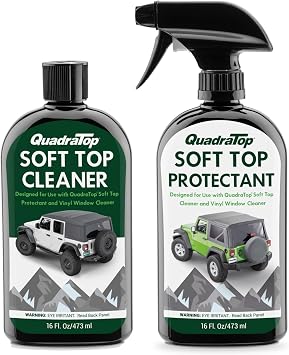 Soft Top Cleaner & Protectant 2-Piece Set - Wash and UV Protectant for Wrangler & Gladiator Soft Tops - Vinyl Window Cla