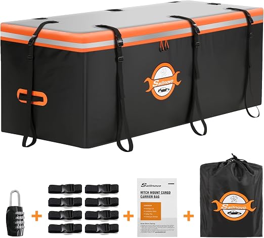Sailnovo 20 Cu Ft Hitch Cargo Carrier Soft Shell Bag, Waterproof PVC
