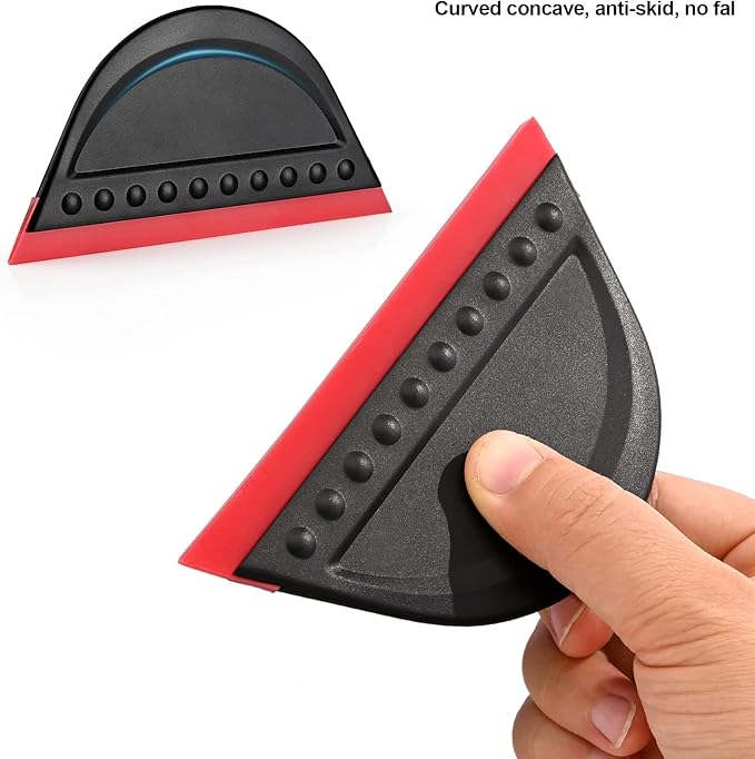FOSHIO 2 Pack Black Mini Squeegee for Vinyl, Window Tint Car Film Wrap, Sign Making, DIY Crafting, Wallpaper Smoothing Tool, Squeegee for Window Cleaning for Car Windshield, Window, Mirror, Glass Door