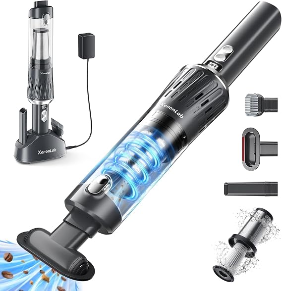 Handheld Vacuum Cordless 25000Pa Car Vacuum 3-in-1 Handheld Vacuum, Includes Smart Display and Charging Base Hand Vac Co