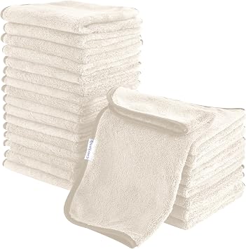 Cosy Family 24 Pack Soft Washcloths Set - 12 x 12 inches, Quick Drying - Highly Absorbent Coral Velvet Fingertip Towel B