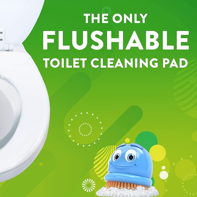 Scrubbing Bubbles Toilet Bowl Brush and Holder with Cleaner Refill Pads, Fresh Brush Toilet Wand Starter Kit, Cleans Limescale & Fights Odors, Citrus Scent, 1 Wand + 4 Refills + 1 Stand (Pack of 4)