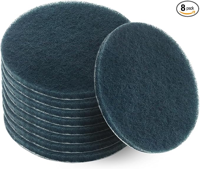 Auniwaig 1200-Grits 7 Inch Scrubber Scouring Pads Flocking Scuff Pads-Multipurpose, Drill Scuffing Disc Hoop and Loop Surface Conditioning Disc Gray 8pcs