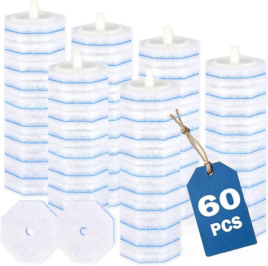 60 Count Disposable Toilet Wand Refills for Toilet Wand, 5X Cleaning Power Scrubber Refill, Bathroom Cleaning Supplies, No Falling Apart, Fresh Fragrance