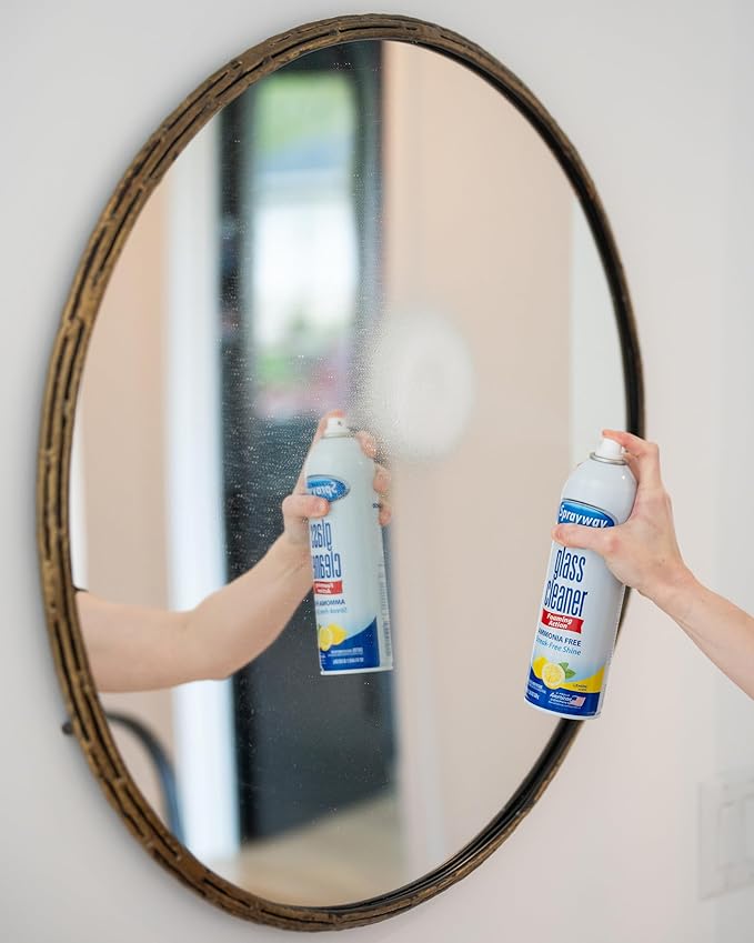 Sprayway Glass Cleaner Lemon Scent Foaming Aerosol Spray, 19oz, Pack of 6 | Ammonia-Free, Streakless, Fast-Acting | Cleans & Polishes Glass Surfaces | Removes Fingerprints, Dust, Dirt, Smoke Film